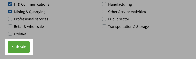 submit button highlighted